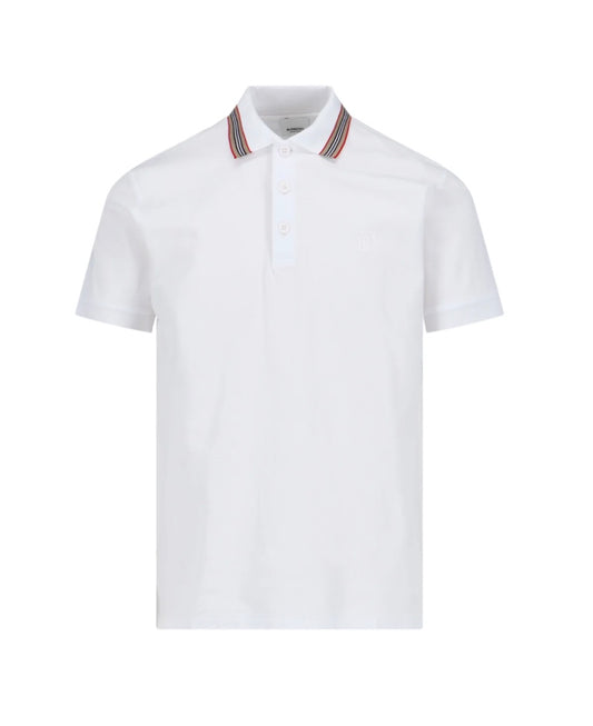 Burberry Logo Embroidered Short Sleeved Polo Shirt