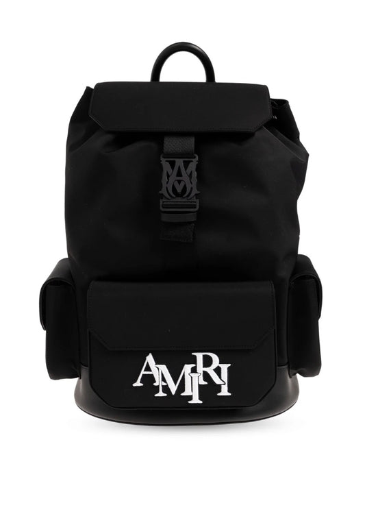 Amiri Staggered Logo-Embroidered Foldover Top Backpack