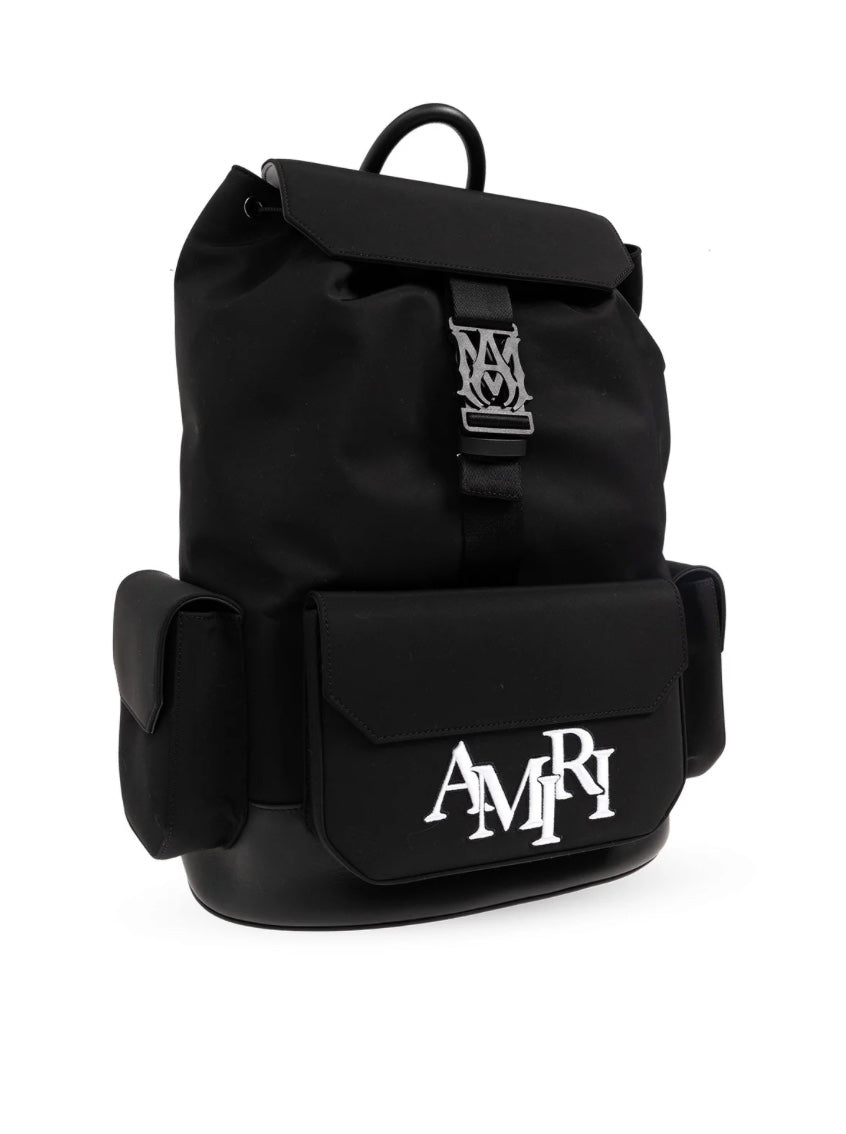 Amiri Staggered Logo-Embroidered Foldover Top Backpack