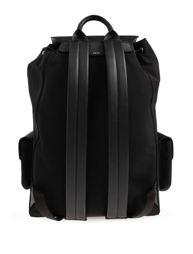 Amiri Staggered Logo-Embroidered Foldover Top Backpack