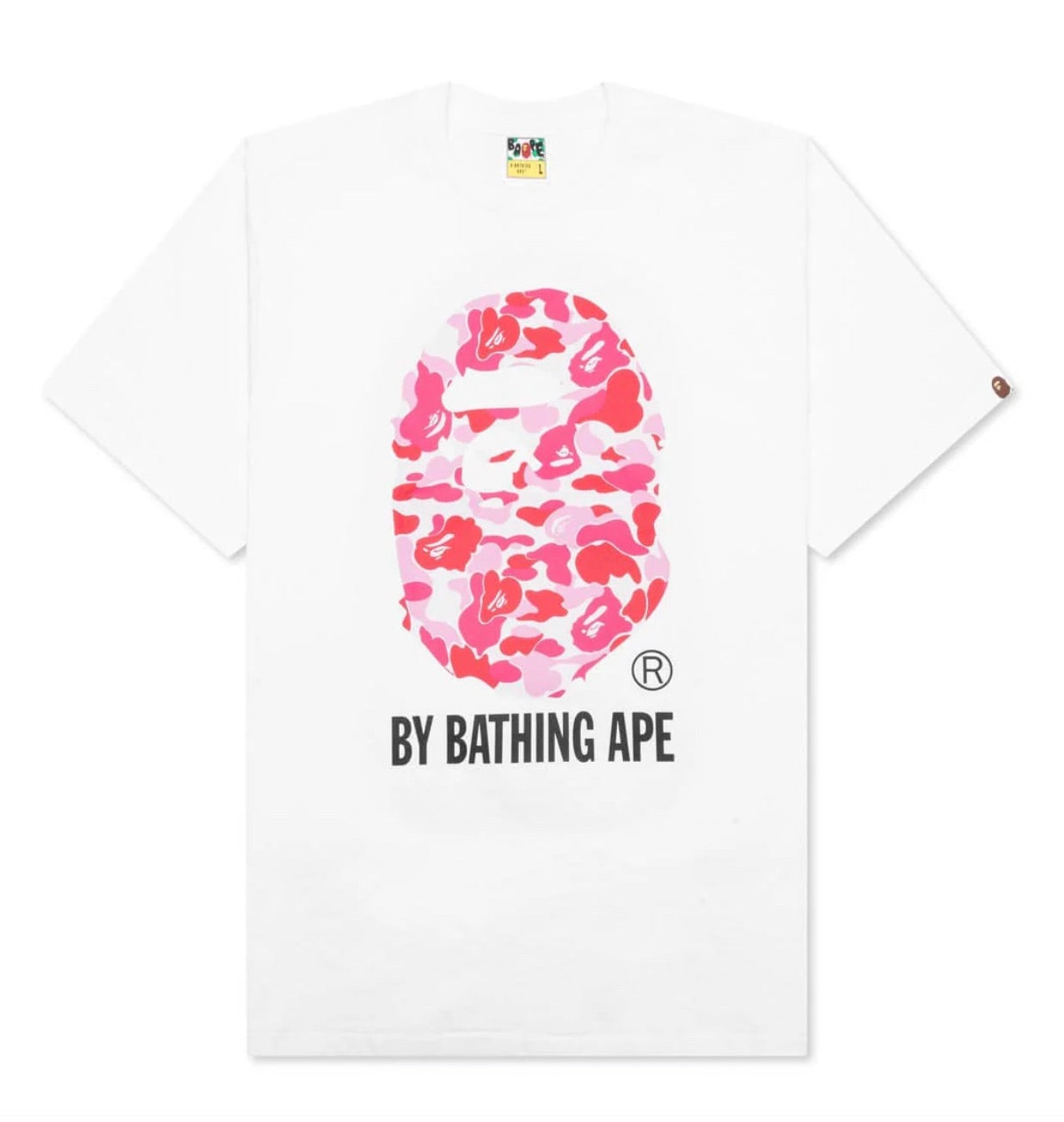 A BATHING APE ABC CAMO BY BATHING APE TEE - WHITE/PINK