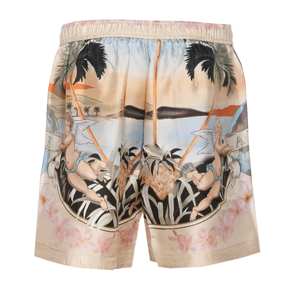 Amiri Graphic Printed Drawstring Shorts