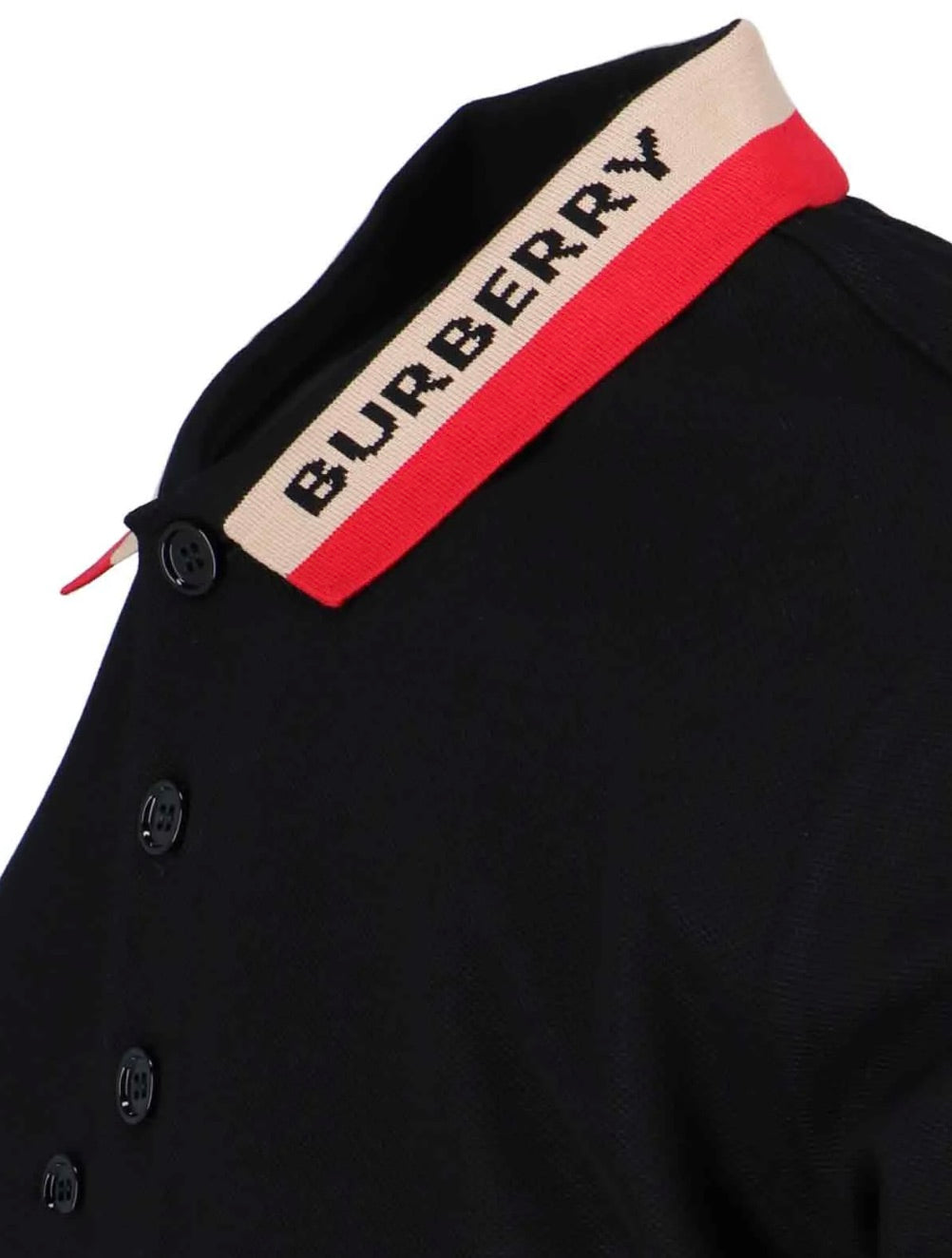 Burberry Logo Intarsia-Knit Short Sleeved Polo Shirt