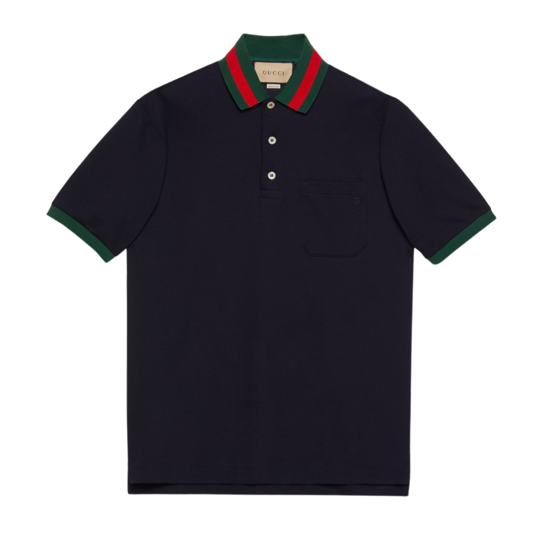 Gucci Web Collar Polo Shirt